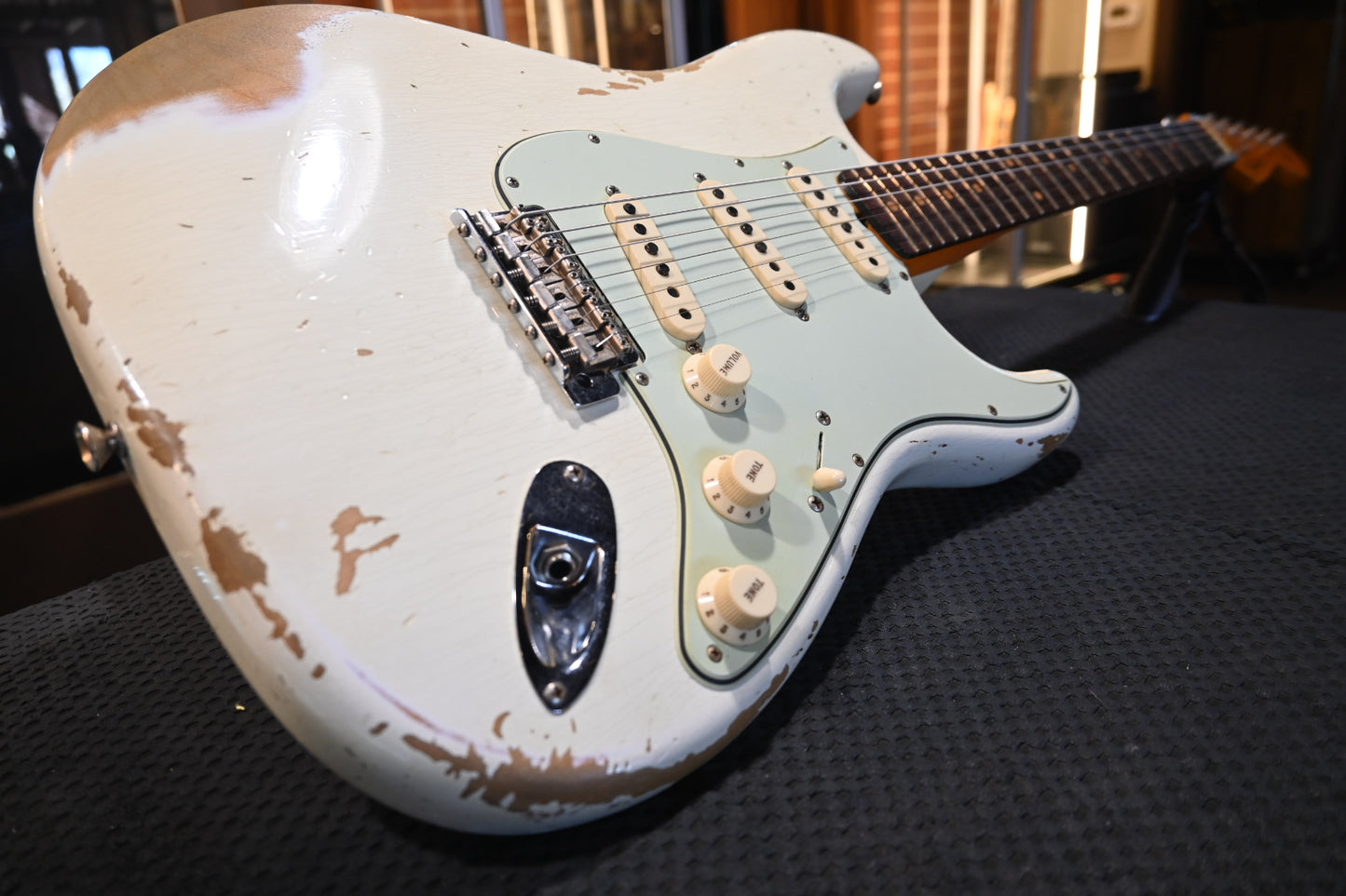 Fender Custom Shop 1959 Stratocaster Heavy Relic 2019 - Aged Olympic White Guitar #3200 - Danville Music