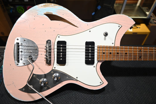 Novo Custom Miris J - Shell Pink over Sonic Blue Guitar #6041 - Danville Music