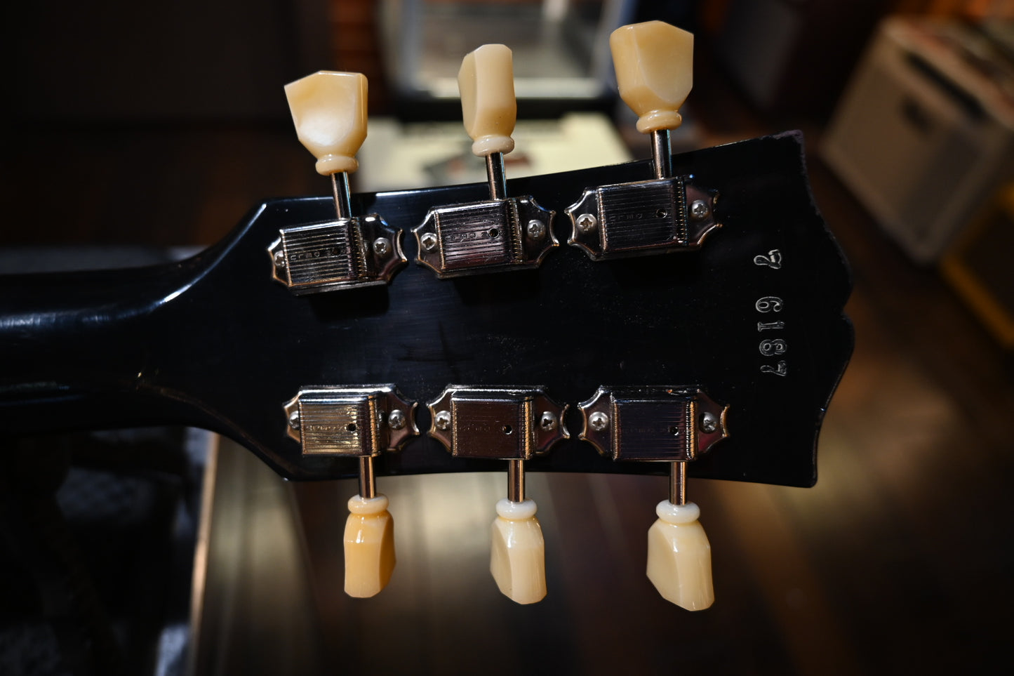 Gibson Custom Shop 1957 Les Paul Standard Reissue Light Aged - Full Ebony Guitar #6187 - Danville Music