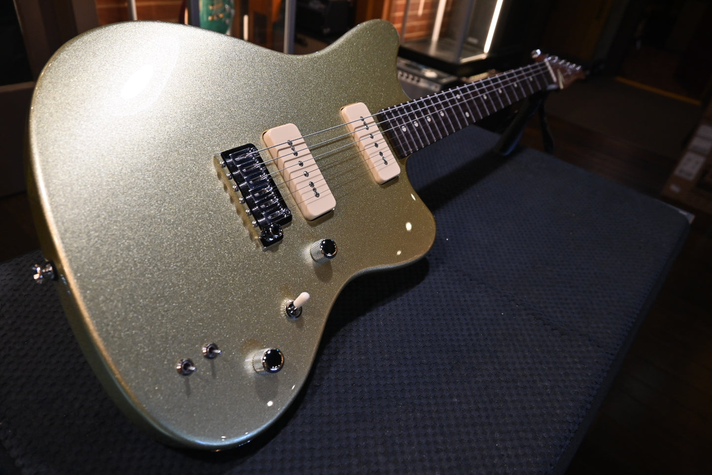 Tom Anderson Raven - Electrum Green Gold Guitar #825N - Danville Music