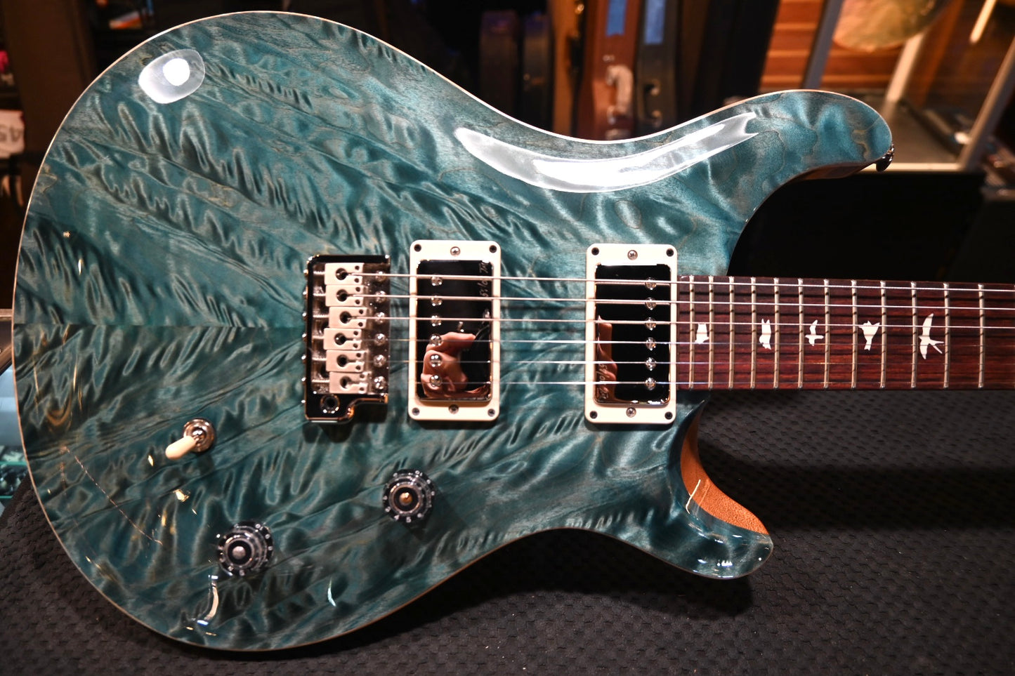 PRS Wood Library CE 24 Angel Step Quilt - Blue Crab Blue Guitar #0429 - Danville Music