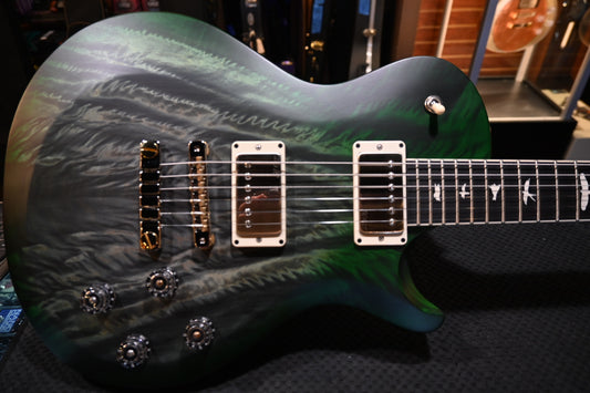 PRS Wood Library S2 McCarty SC 594 Single-Cut Angel Step Quilt - Faded Gray Black Green Burst Guitar #9199