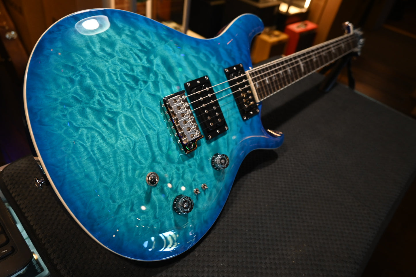 PRS SE Custom 24-08 Quilt - Lake Blue Guitar #8851