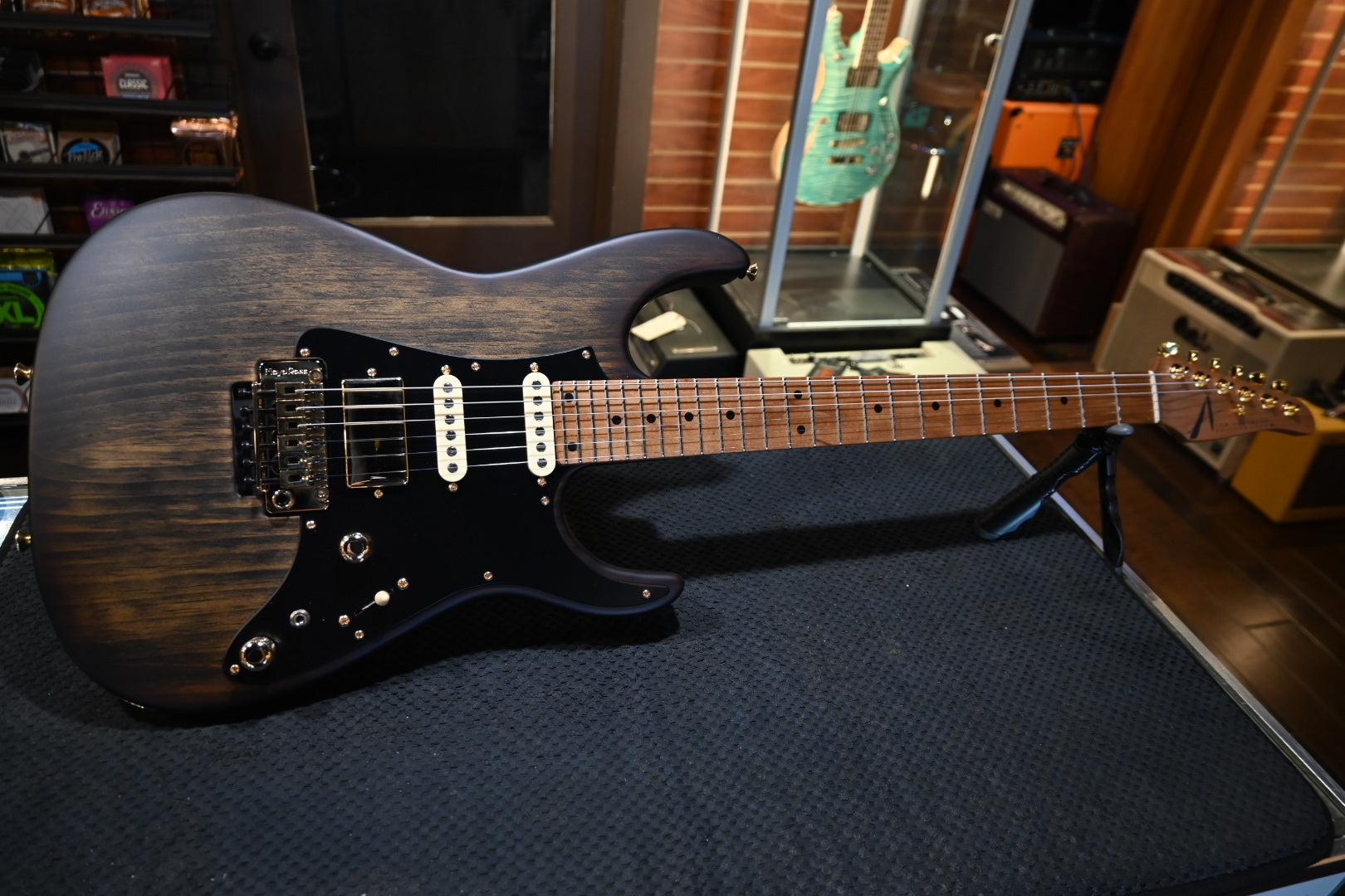 Tom Anderson Guardian Angel Player Roasted Pine - Satin Rustic Brown Edge Burst Guitar #326N - Danville Music