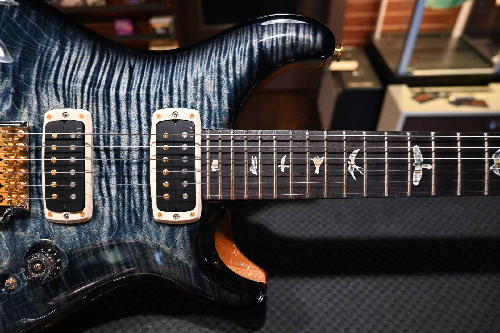 PRS Custom 24-08 10-Top One Piece Top - Whale Blue Smoke Burst Guitar #9994 - Danville Music