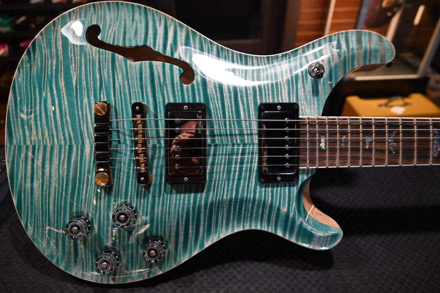 PRS Wood Library McCarty 594 Semi-Hollow Danville Music 35th Anniversary Artist Top 2025 - Bahamian Blue Guitar #8196