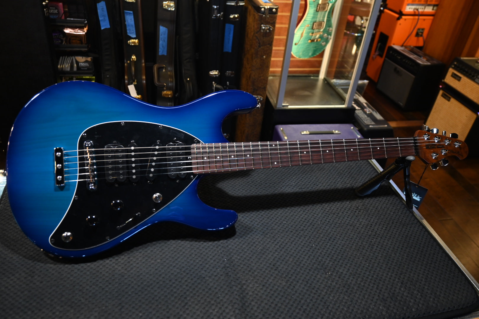 Music Man Steve Morse Morse Blue Burst Guitar 0792 | Danville Music