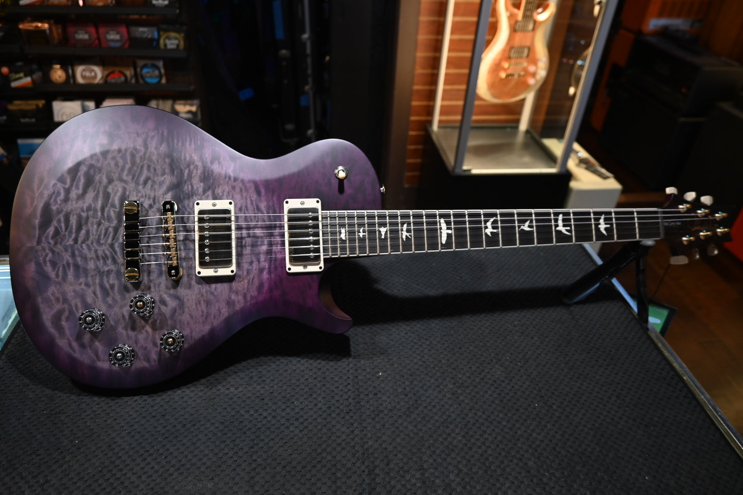 PRS Wood Library S2 McCarty SC 594 Single-Cut Quilt - Faded Gray Black Purple Burst Satin Guitar #9196