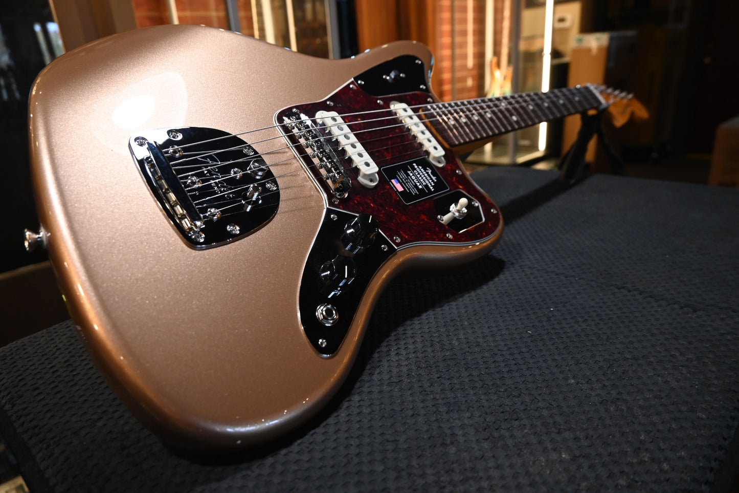 Fender American Professional Classic Jaguar - Faded Firemist Gold Guitar #8124