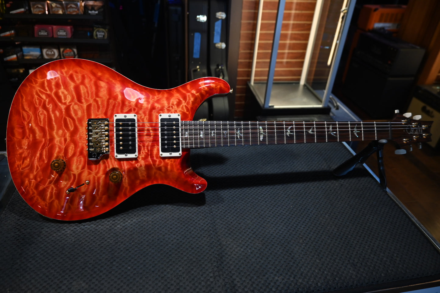 PRS Wood Library Custom 24 10-Top Quilt 2024 - Blood Orange Guitar #2814