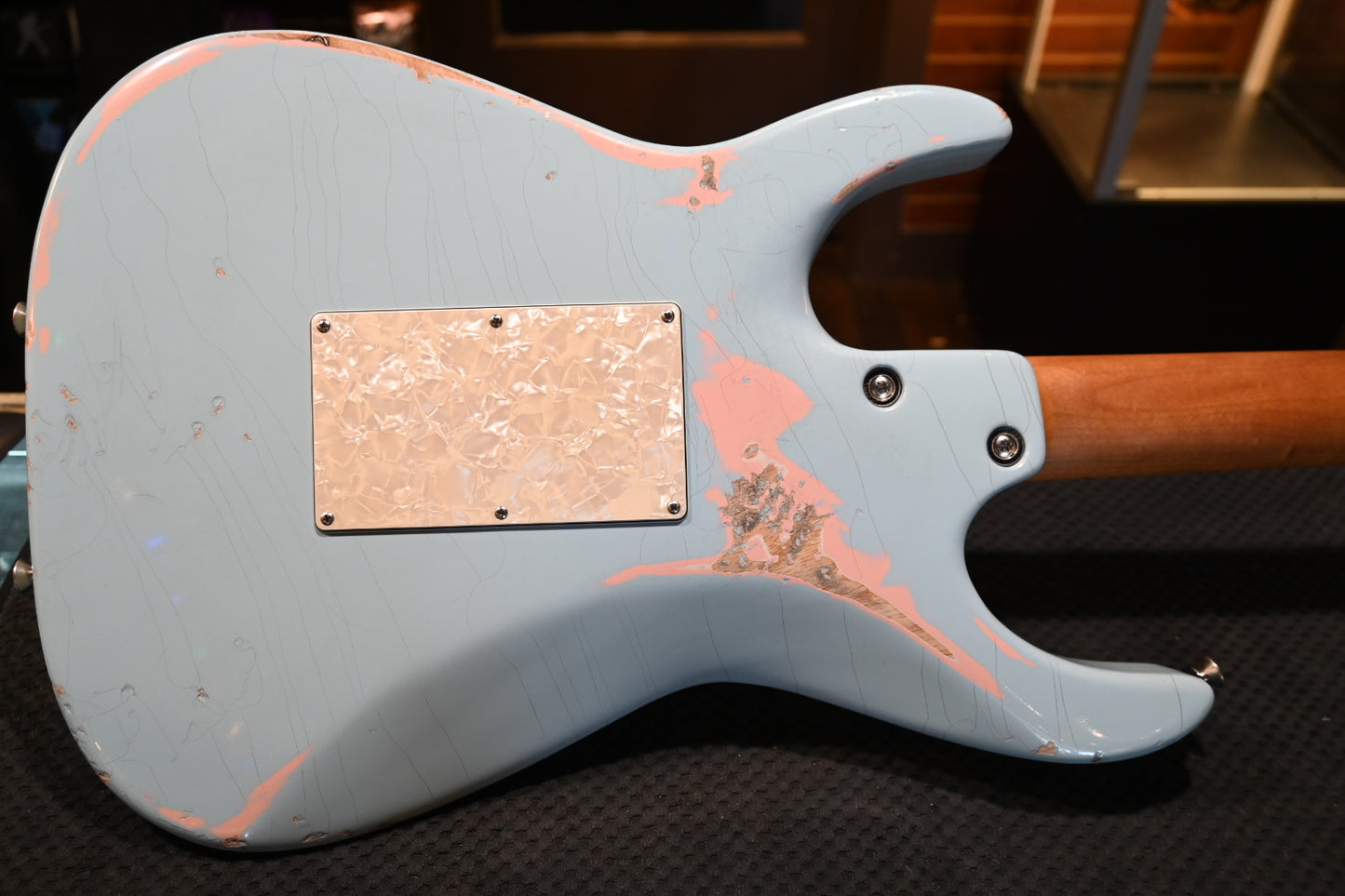 Tom Anderson Guardian Angel Player - Sonic Blue over Shell Pink Guitar #826A