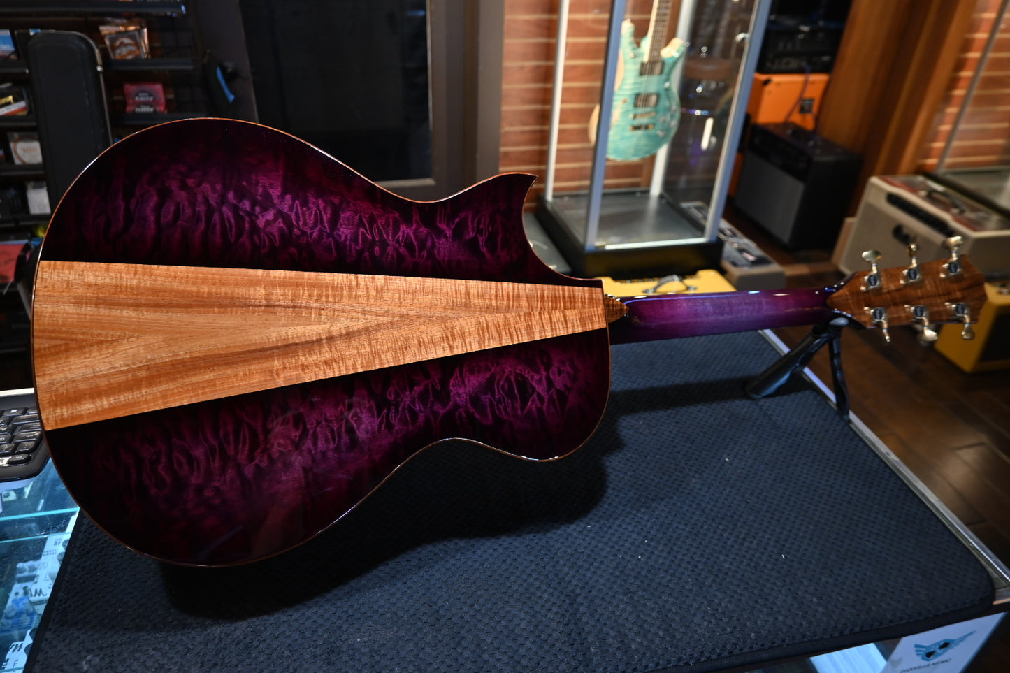 Taylor Custom GC Grand Concert 12-Fret Lutz Spruce/Quilt Maple Catch #6 - Trans White/Lilac Wine Guitar #6096