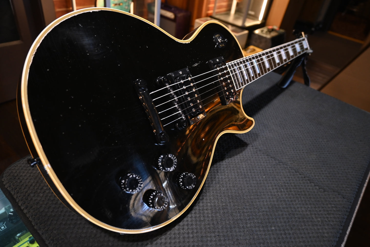Gibson Custom Shop Kirk Hammett 1989 Les Paul Custom Murphy Lab Aged Nitro 2024 - Ebony Guitar #KH114 - Danville Music