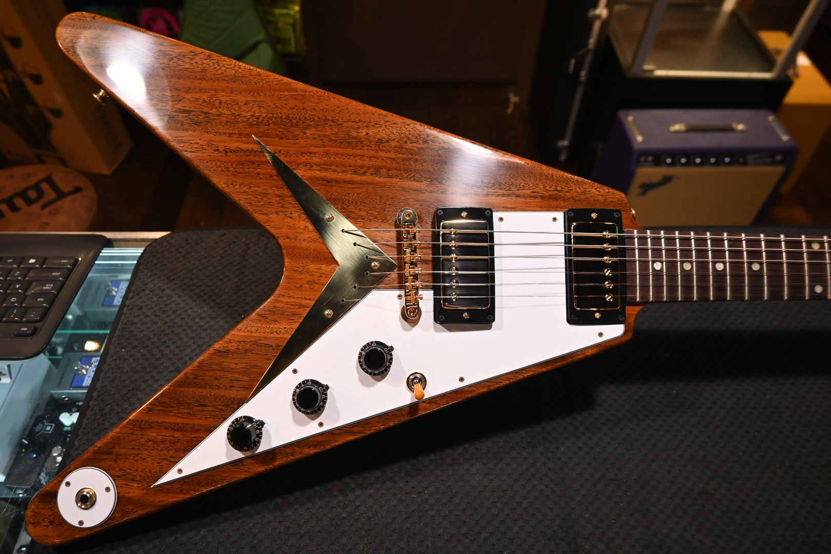 Gibson Custom Shop 1958 Mahogany Flying V Reissue VOS - Antique Natural Guitar #1265 - Danville Music