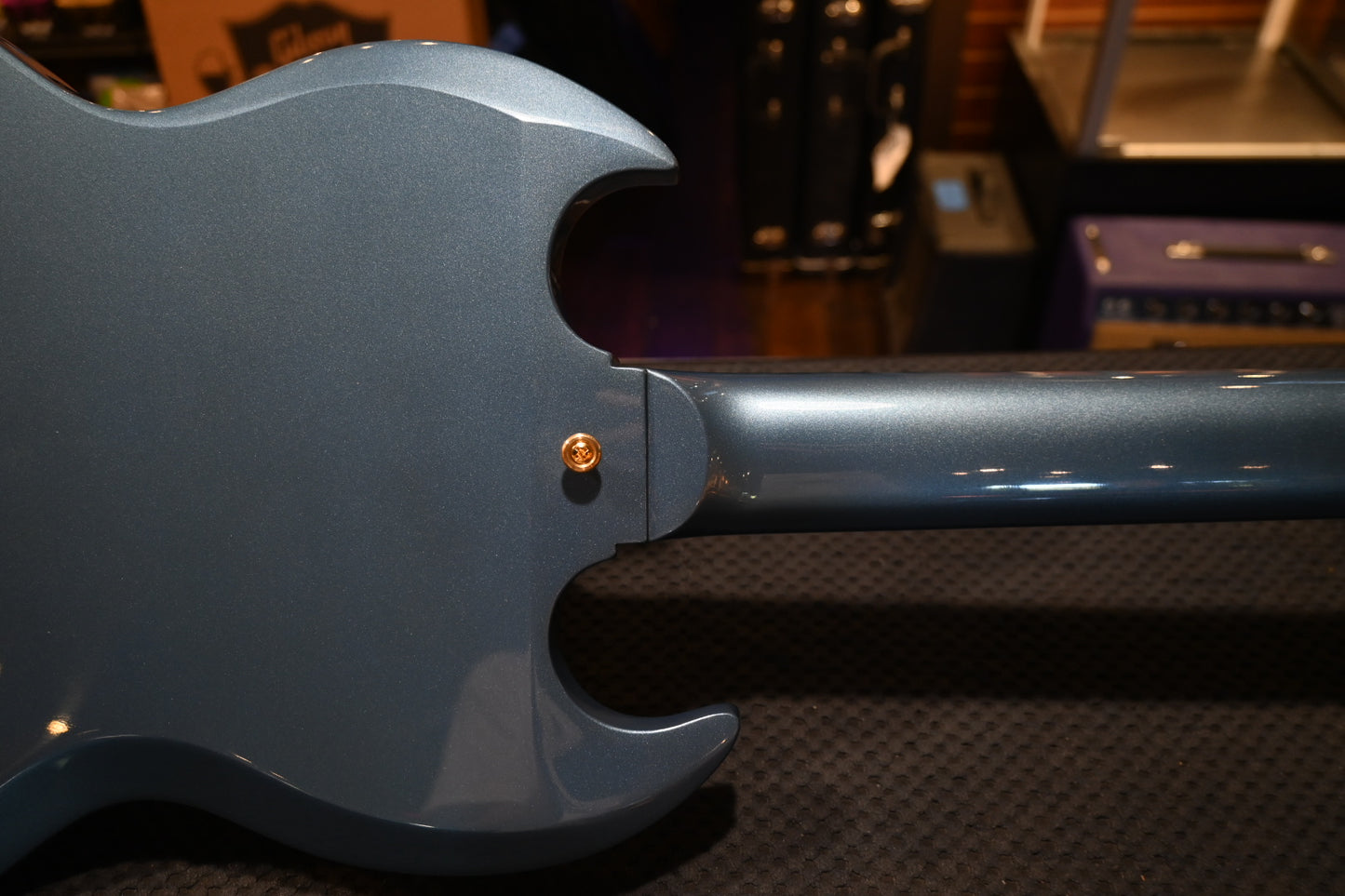 Gibson Custom Shop 1963 Les Paul SG Custom 3-Pickup Bigsby VOS “Hendrix” PSL - Pelham Blue Guitar #3063 - Danville Music
