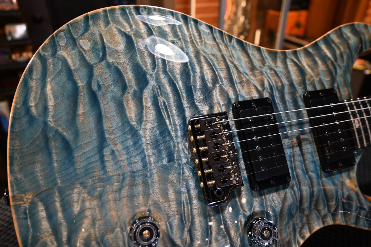 PRS Custom 24 Artist Grade Quilt Top Private Stock Color Limited Edition - Faded Indigo Guitar #5524