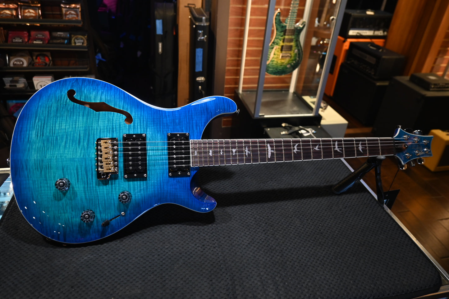 PRS SE Custom 24 Semi-Hollow Piezo - Lake Blue Guitar #5328