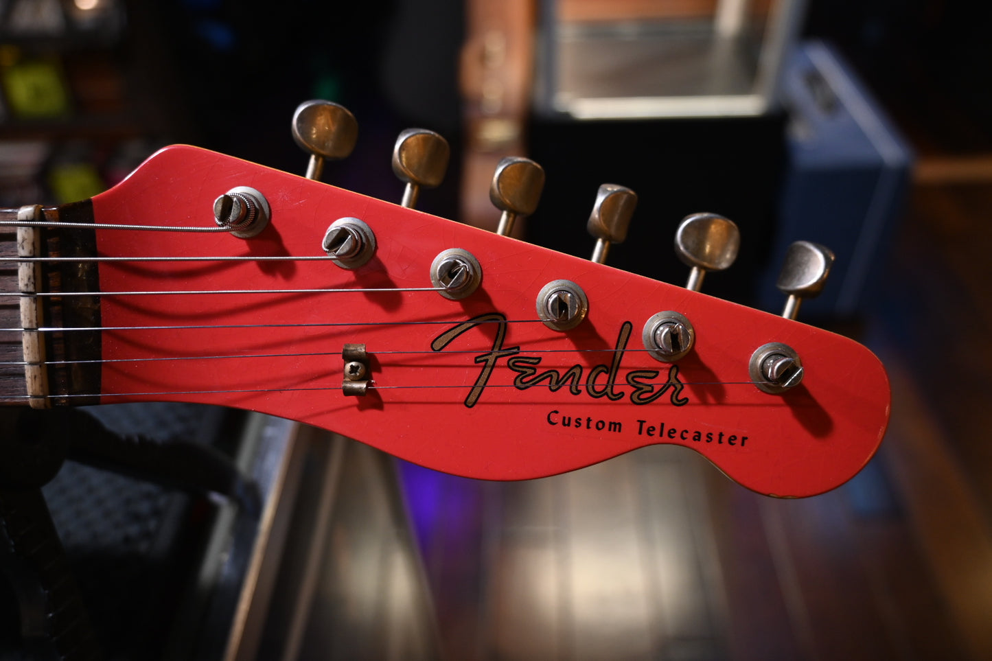 Fender Custom Shop LTD Cunife Telecaster Custom - Aged Fiesta Red Guitar #4185