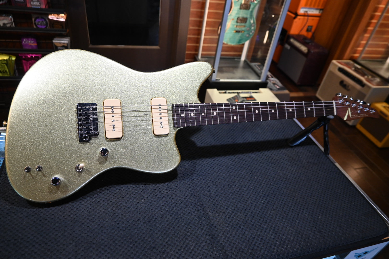 Tom Anderson Raven 2025 - Electrum Green Gold Guitar #825N - Danville Music