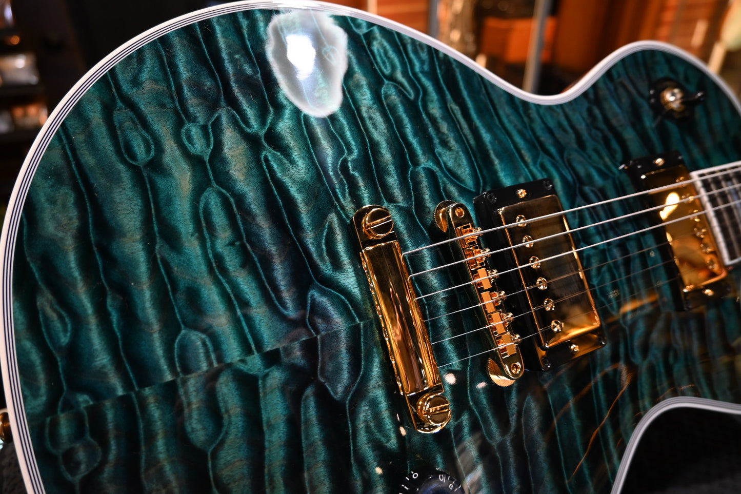 Gibson Custom Shop Les Paul Axcess Custom 5A Quilt PSL - Nordic Blue Guitar #0979