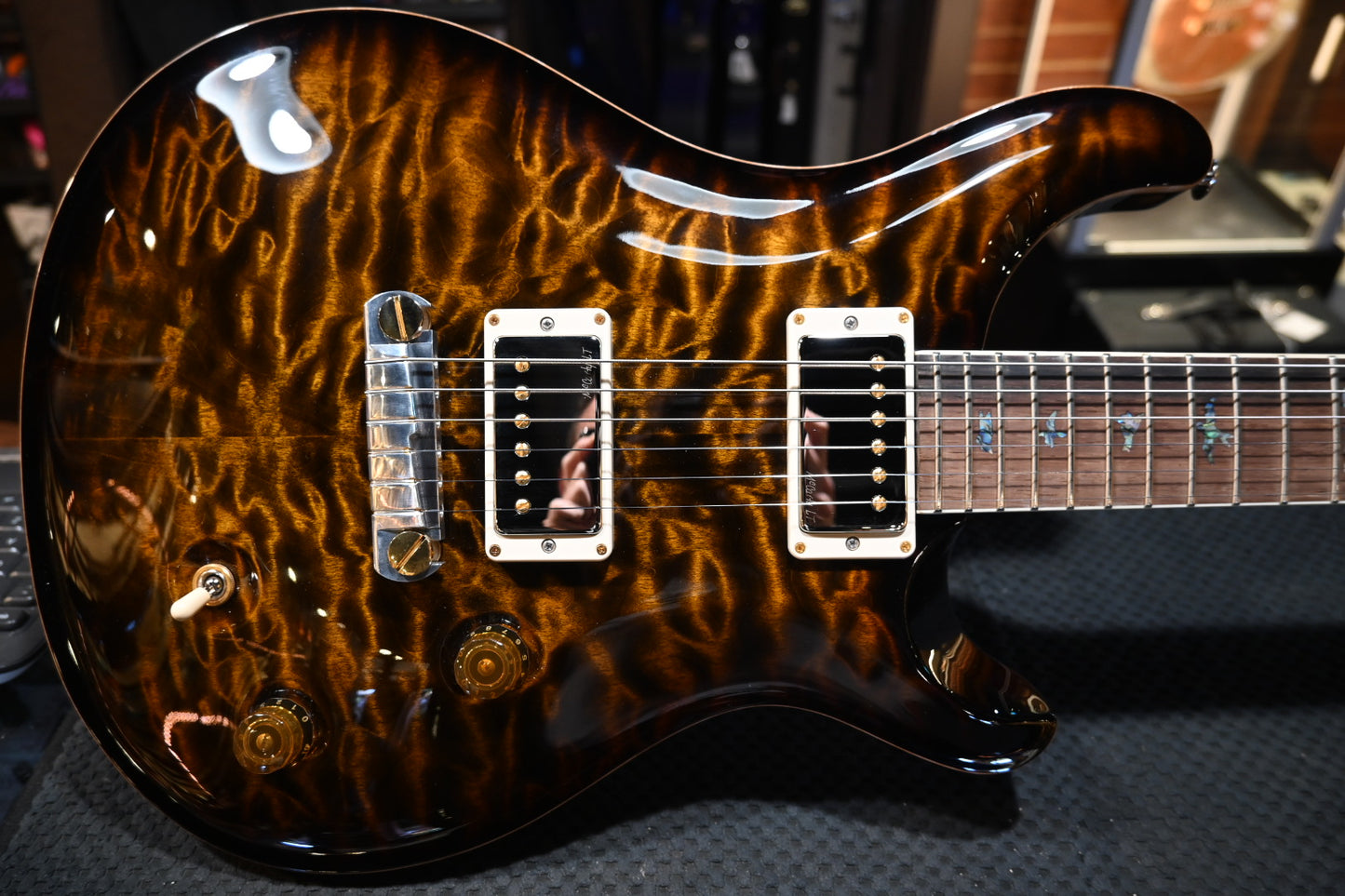 PRS Wood Library McCarty 2024 Quilt 10-Top Brazilian Rosewood - Black Gold Burst Guitar #1824