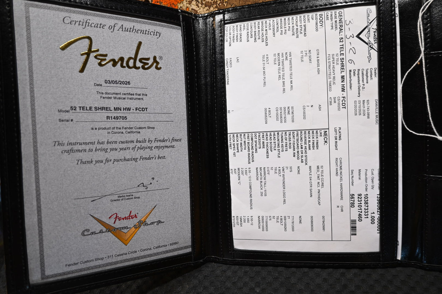 Fender Custom Shop 1952 Telecaster Super Heavy Relic - Faded Candy Tangerine Guitar #9705 - Danville Music