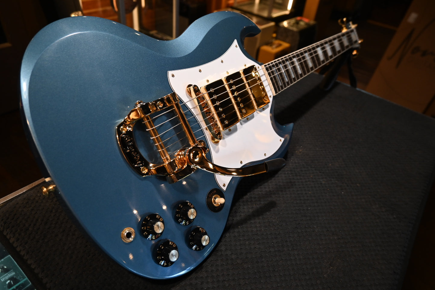 Gibson Custom Shop 1963 Les Paul SG Custom 3-Pickup Bigsby VOS “Hendrix” PSL - Pelham Blue Guitar #3223