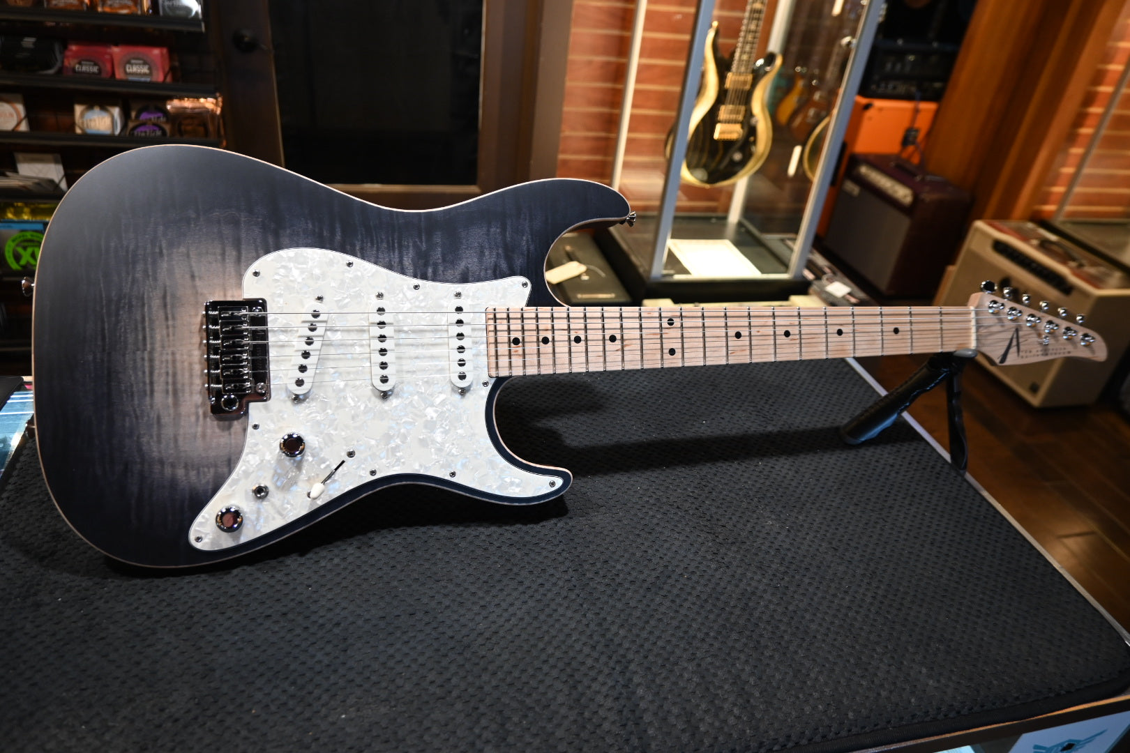 Tom Anderson Drop Top Classic - Satin Super Natural Black Guitar #425P - Danville Music