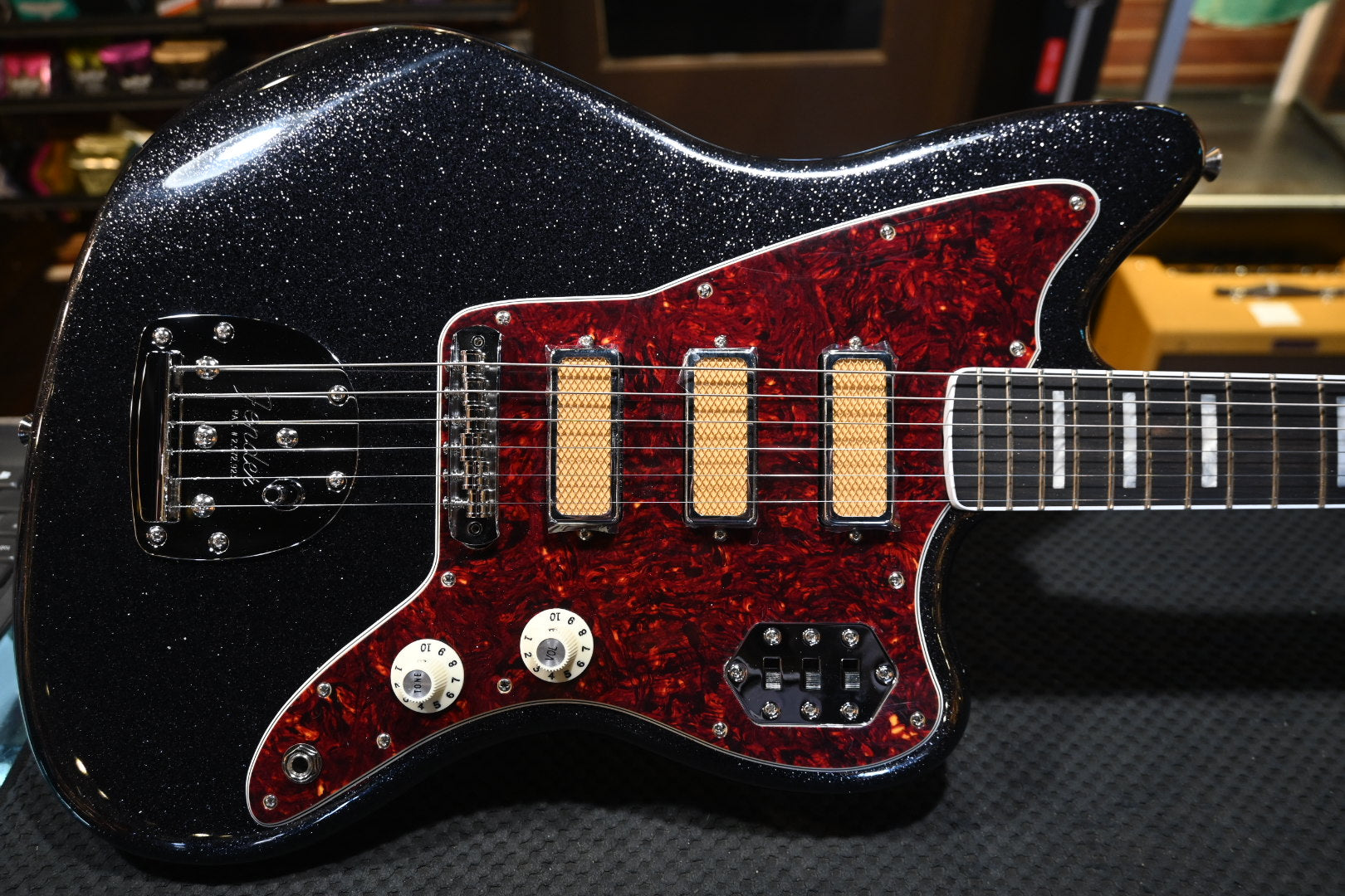 Fender LTD Foil Jazzmaster - Black Sparkle Guitar #6610 - Danville Music