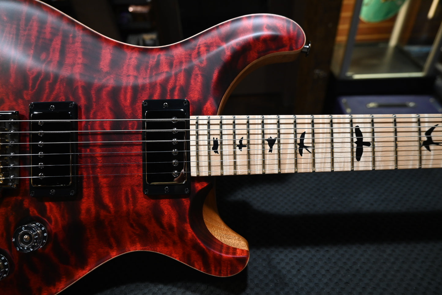 PRS Wood Library DGT 10-Top Quilt - Fire Red Satin Guitar #7759