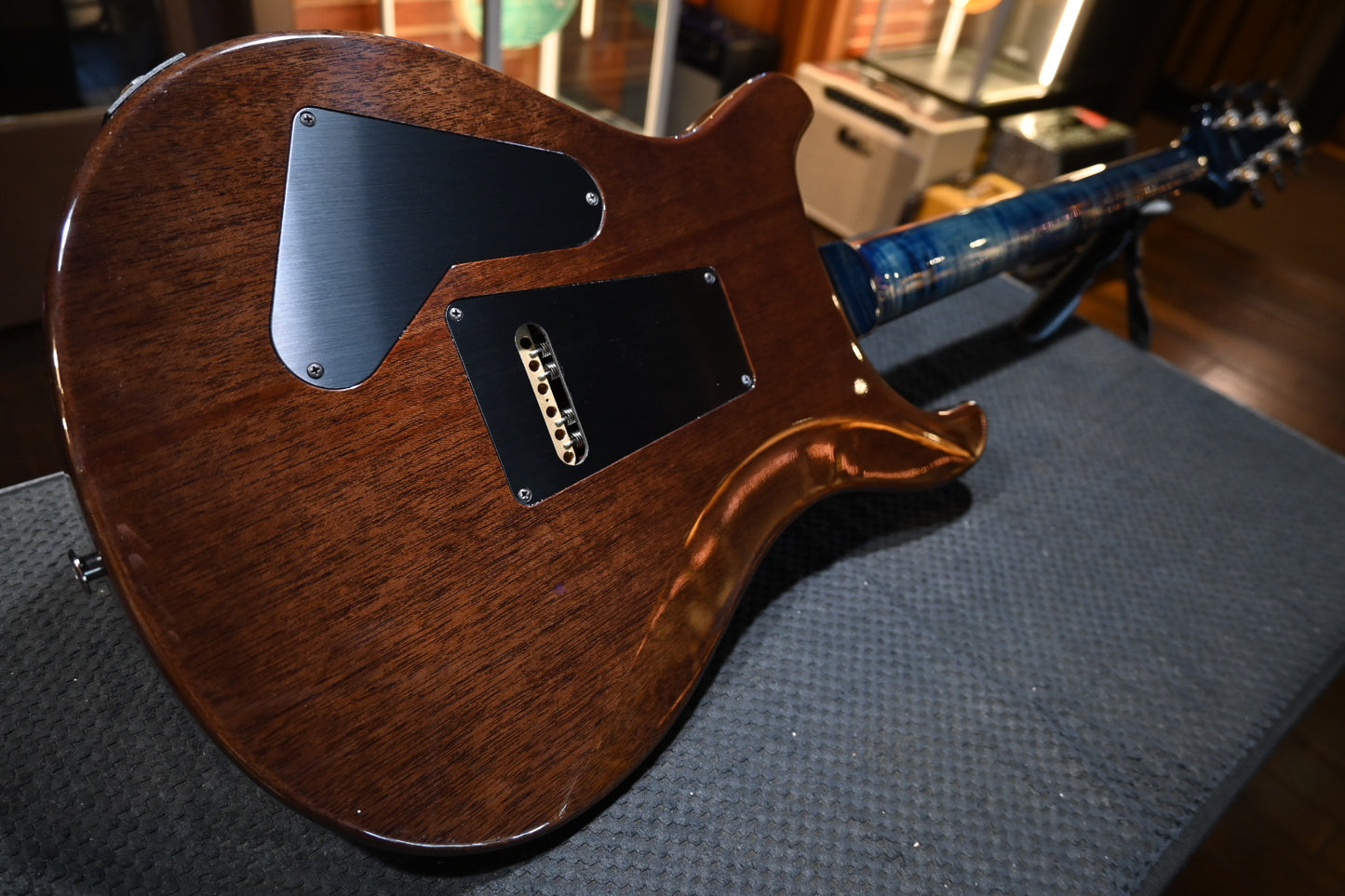 PRS Wood Library Custom 24-08 10-Top DMO Limited - Faded Blue Jean Brown Edge Burst Guitar #3696 - Danville Music