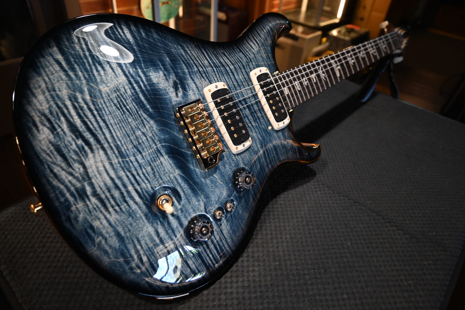 PRS Custom 24-08 10-Top One Piece Top - Whale Blue Smoke Burst Guitar #9994 - Danville Music