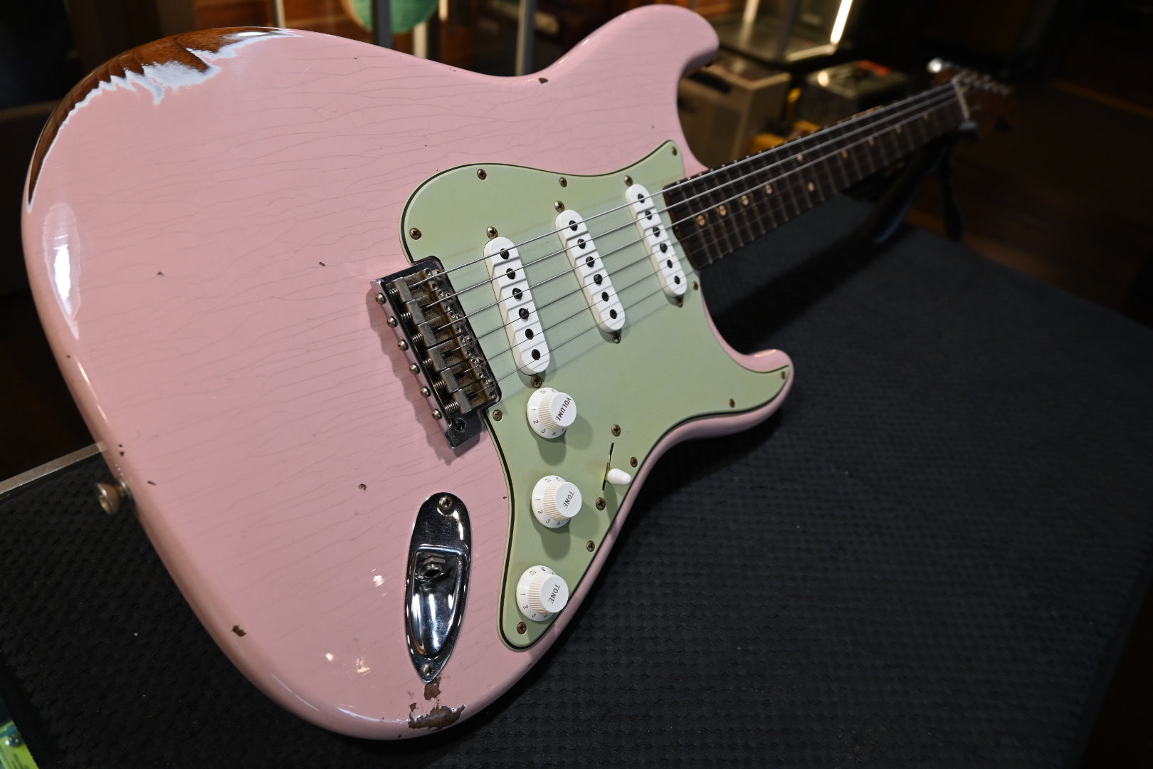 Fender Custom Shop 1963 Stratocaster Roasted Ash Relic - Shell Pink Guitar #8949 - Danville Music