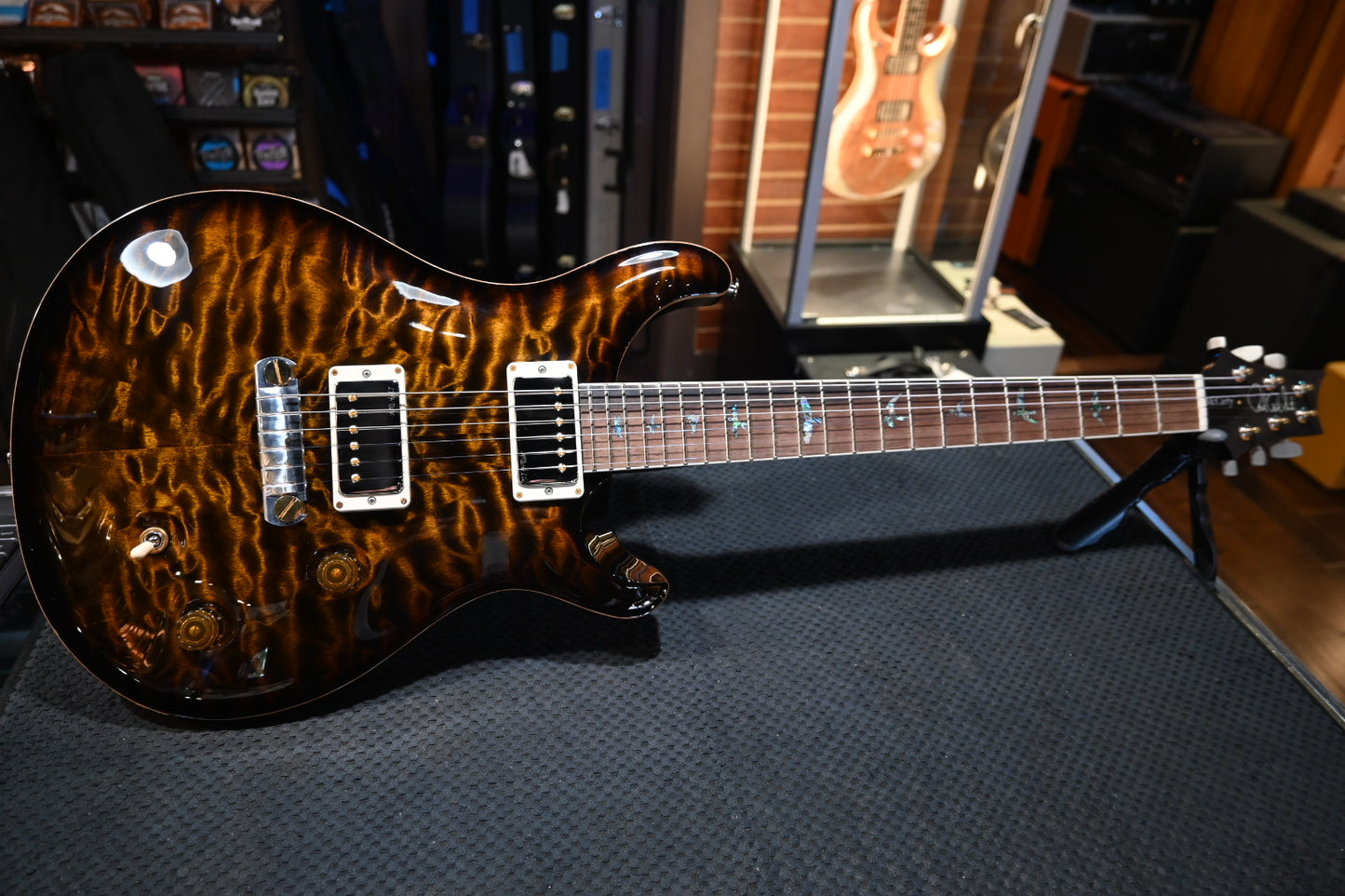 PRS Wood Library McCarty 2024 Quilt 10-Top Brazilian Rosewood - Black Gold Burst Guitar #1824