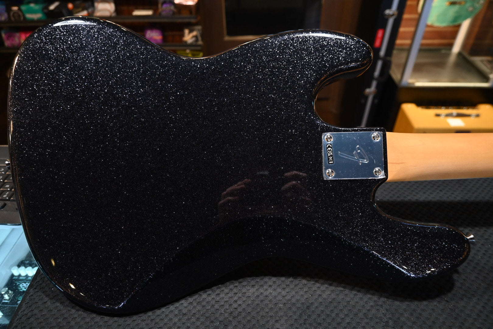Fender LTD Gold Foil Jazz Bass - Black Sparkle Bass Guitar #8684 - Danville Music