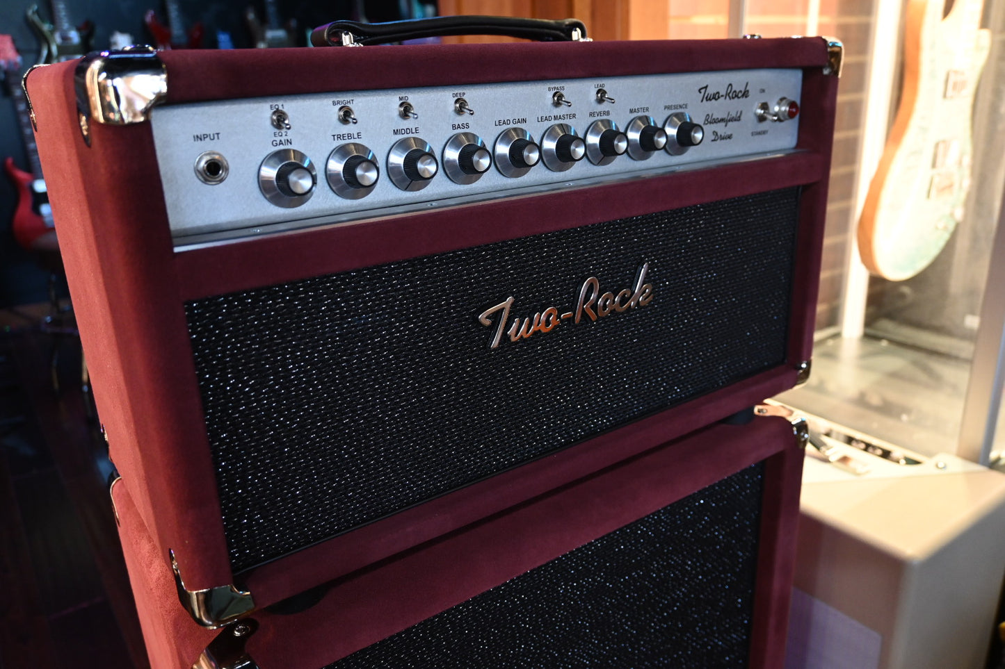 Two Rock Bloomfield Drive w/ Matching 2x12 Cabinet - Burgundy Suede Amplifier #892