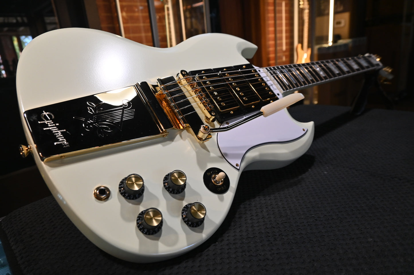 Epiphone 1963 Les Paul SG Custom with Maestro Vibrola - Classic White Guitar #5154 - Danville Music