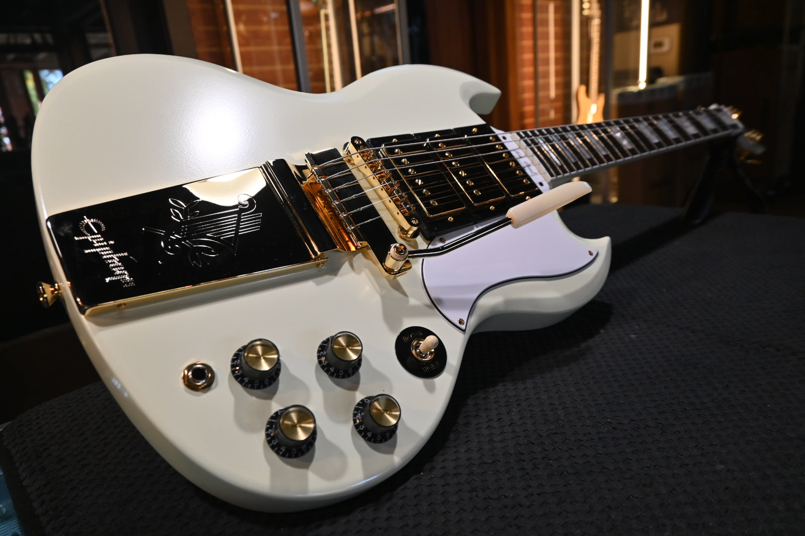 Epiphone 1963 Les Paul SG Custom with Maestro Vibrola - Classic White Guitar #5154 - Danville Music