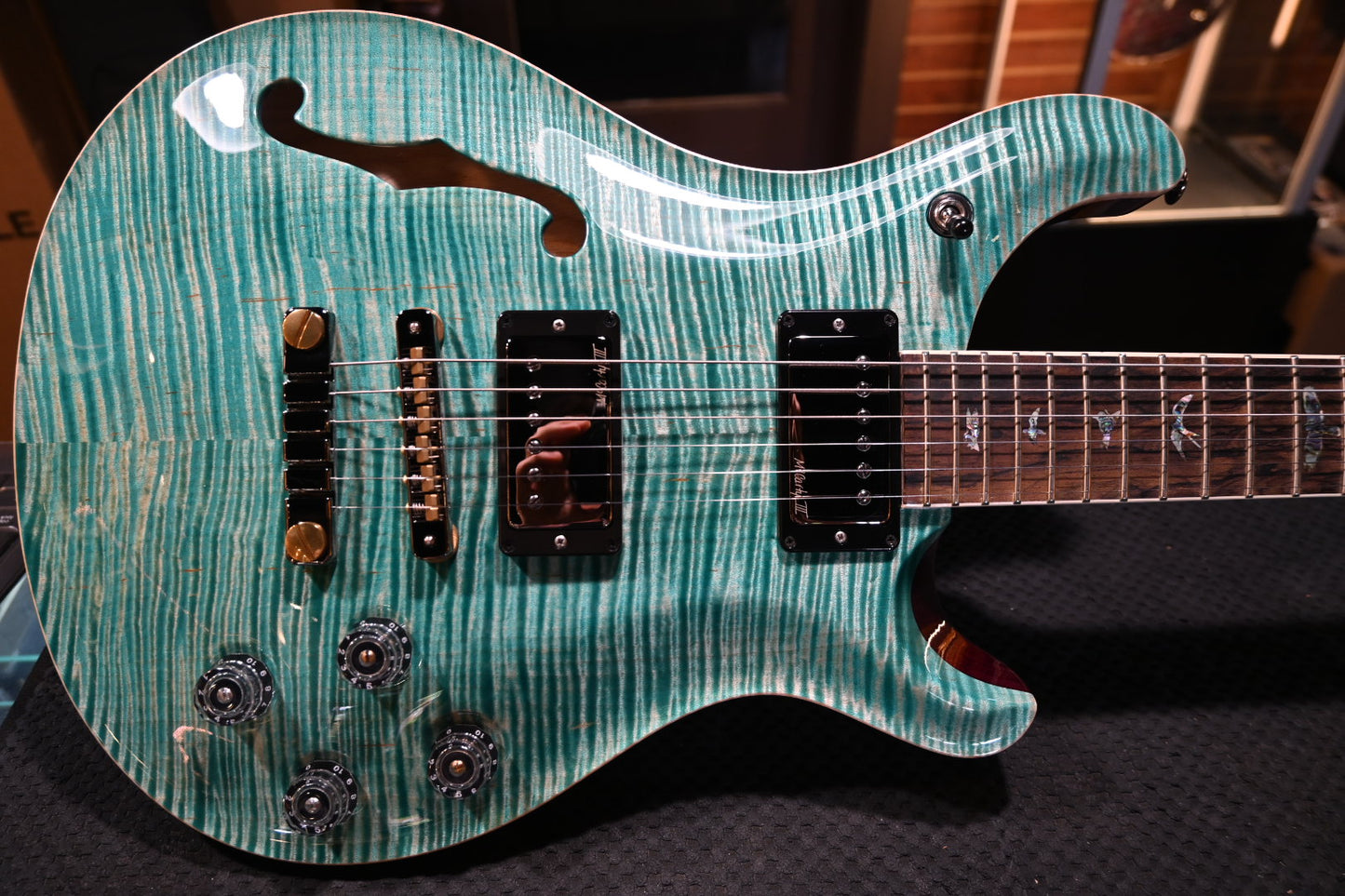 PRS Wood Library McCarty 594 Semi-Hollow Danville Music 35th Anniversary Artist Top 2025 - Bahamian Blue Guitar #8203