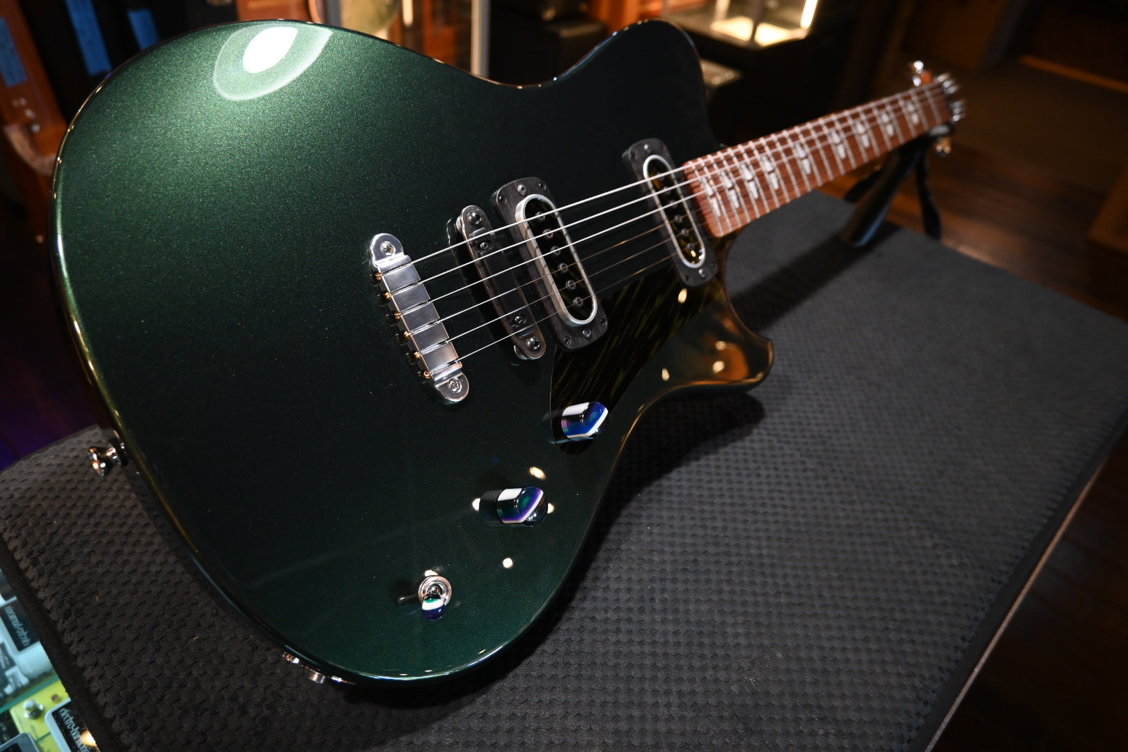 Powers Electric A-Type PF42 Hard Tail - Dark British Racing Green Guitar #B002 - Danville Music