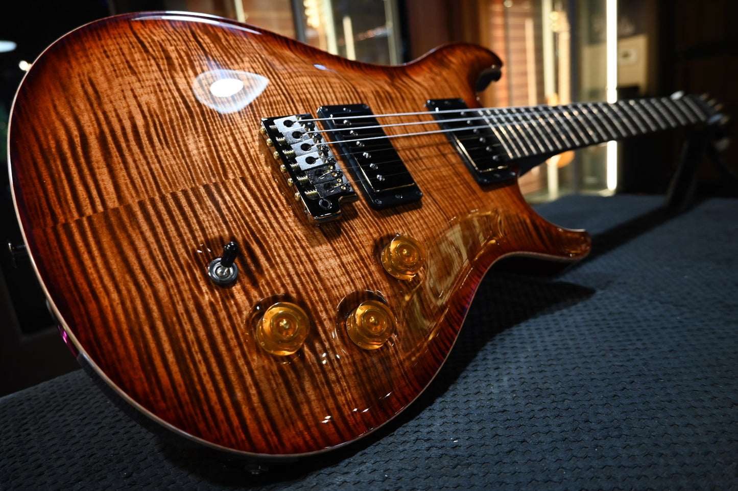 PRS Wood Library DGT 10-Top Ebony - Copperhead Cherry Burst Guitar #2554