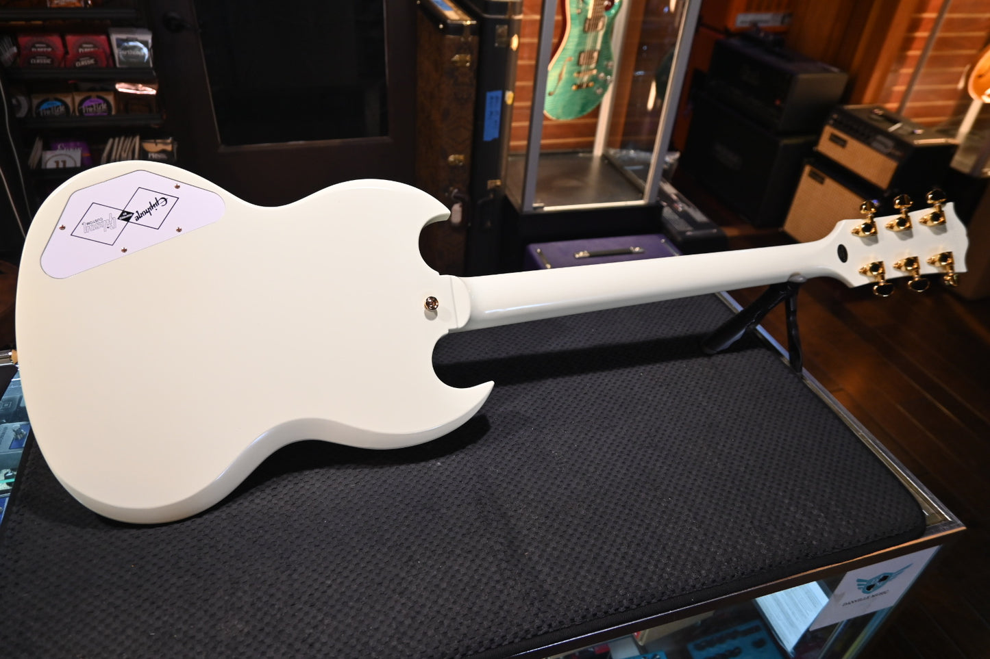 Epiphone 1963 Les Paul SG Custom with Maestro Vibrola - Classic White Guitar #5154 - Danville Music