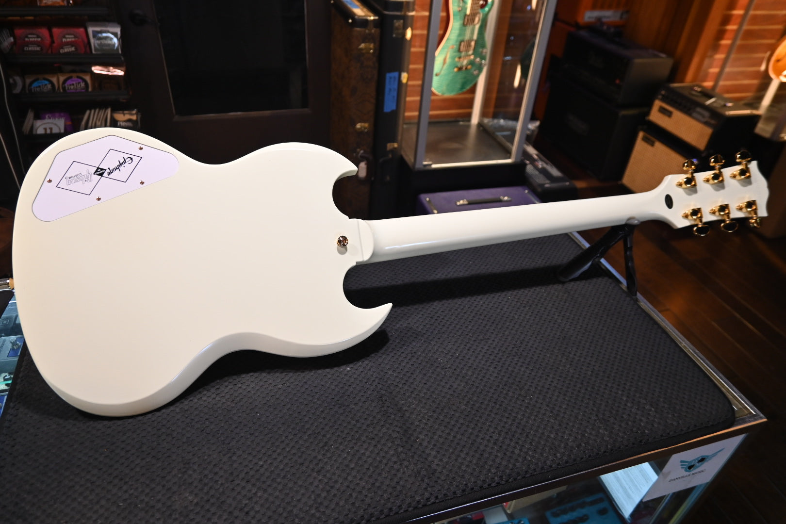 Epiphone 1963 Les Paul SG Custom with Maestro Vibrola - Classic White Guitar #5154 - Danville Music