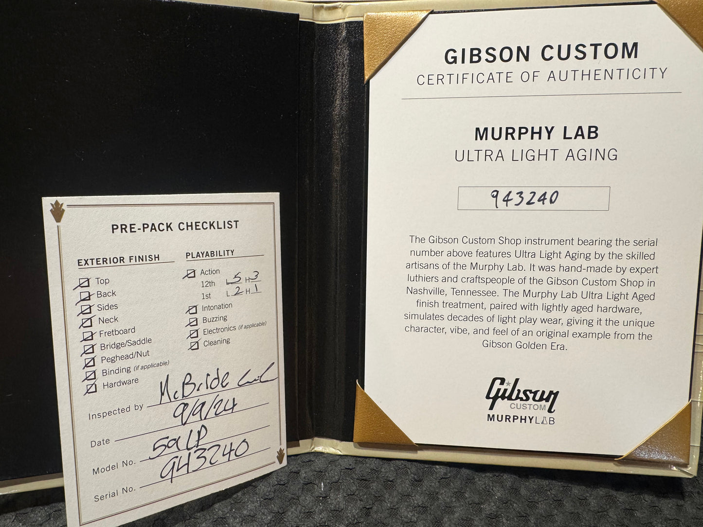 Gibson Custom Shop 1959 Les Paul Standard Reissue Chambered Murphy Lab Ultra Light Aged 2024 7lbs 2oz. - Slow Iced Tea Fade Guitar #3240