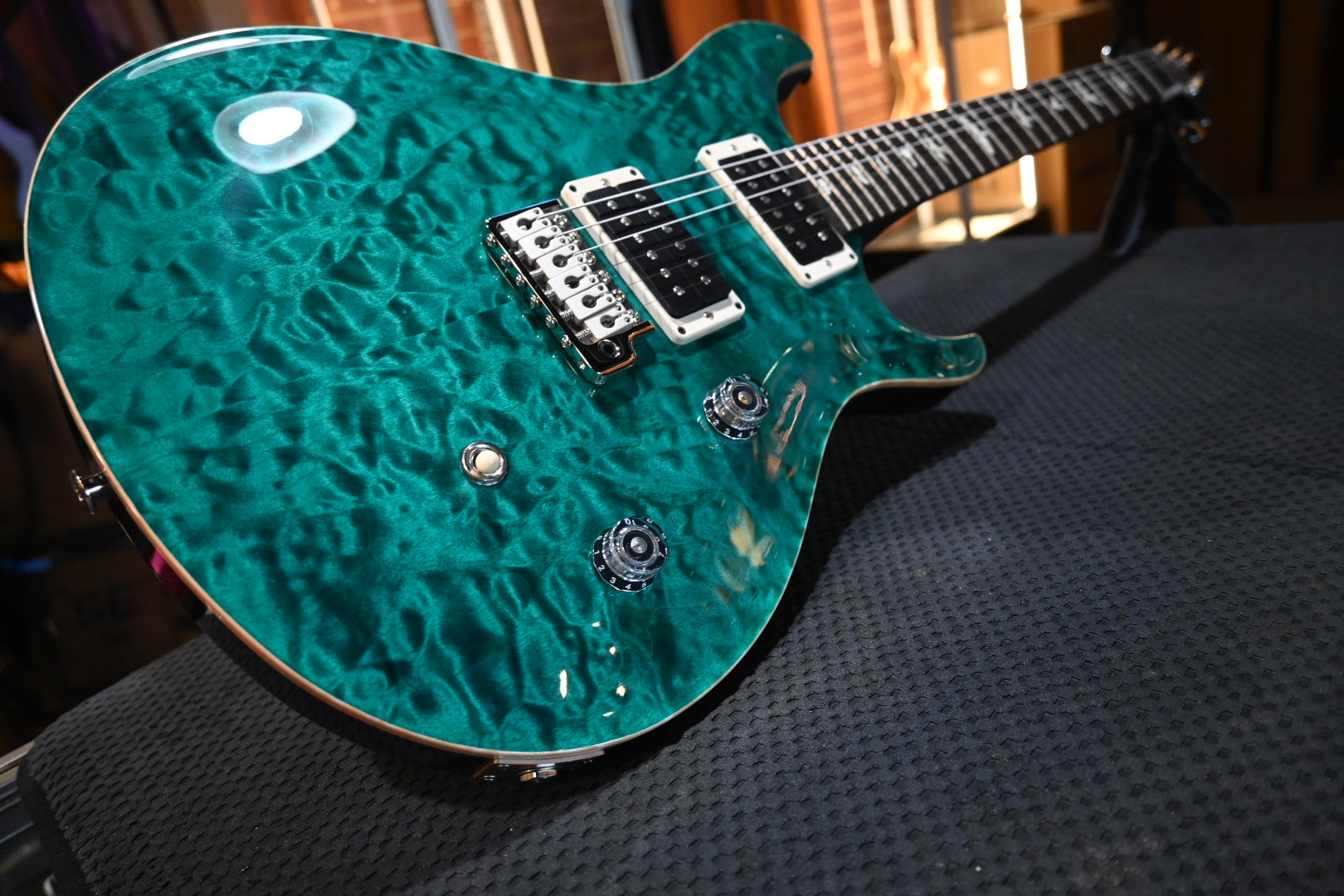PRS Wood Library CE 24 Quilt - Turquoise Guitar #2089