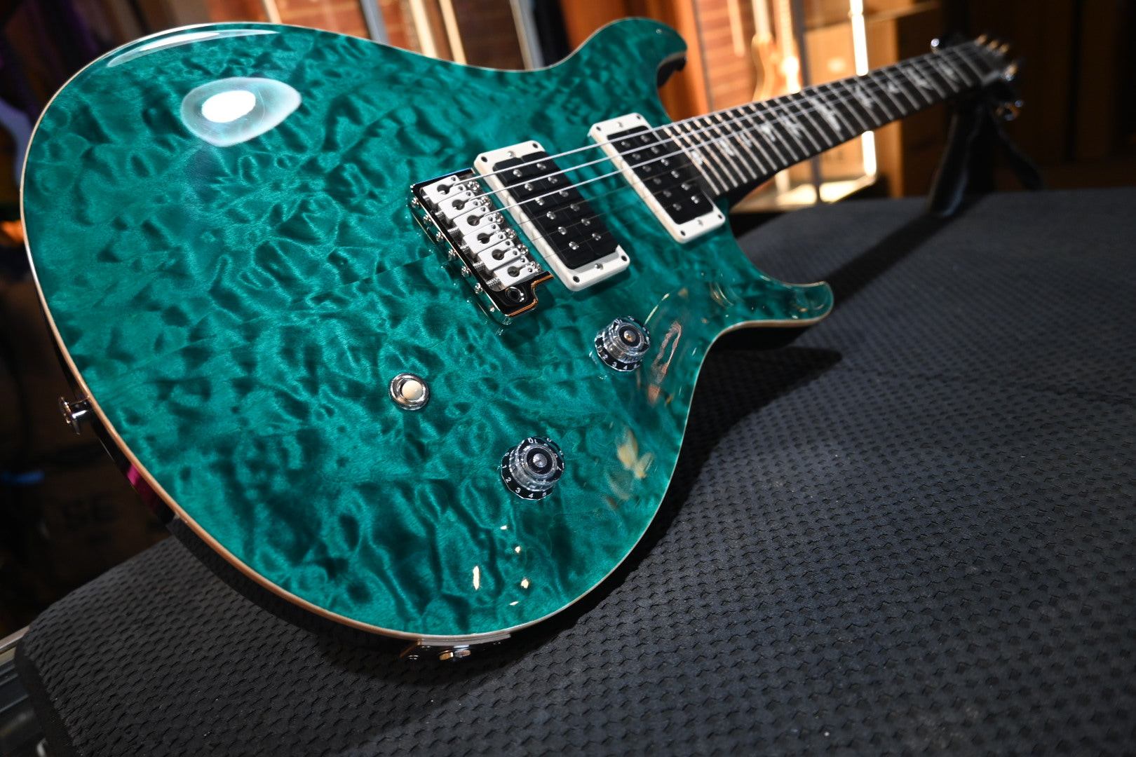 PRS Wood Library CE 24 Quilt - Turquoise Guitar #2089 - Danville Music