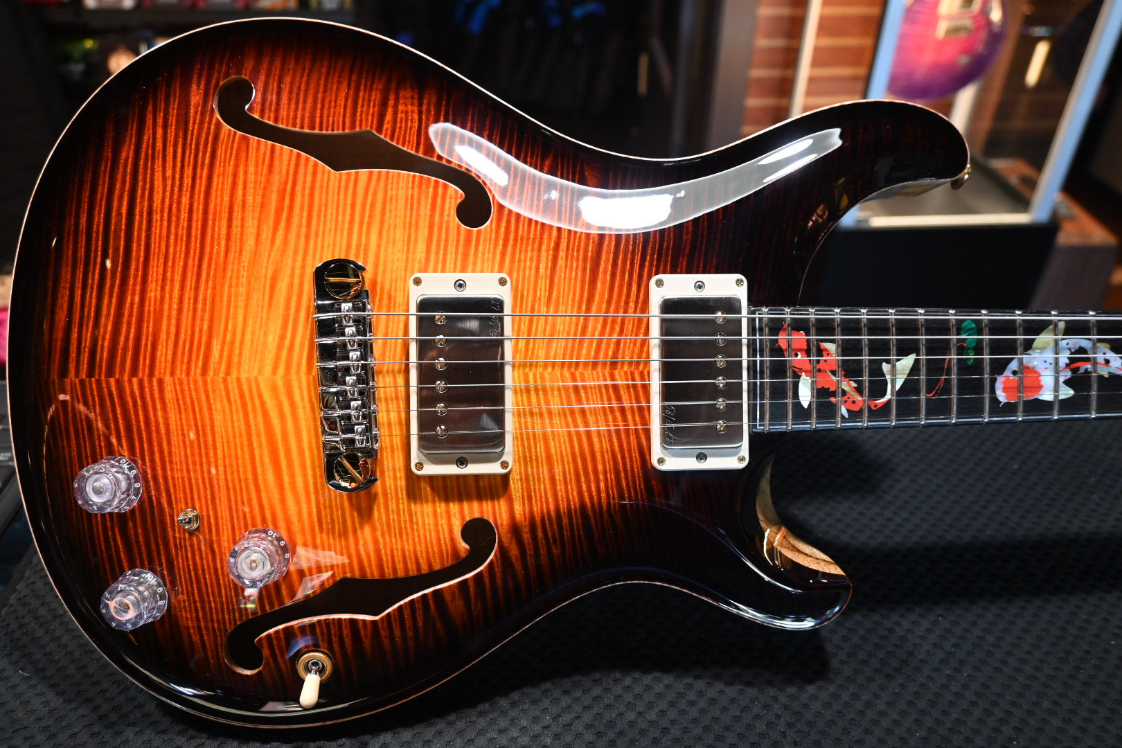 PRS Private Stock Hollowbody II Piezo Koi Inlay - Electric Tiger Glow Guitar #10501 - Danville Music