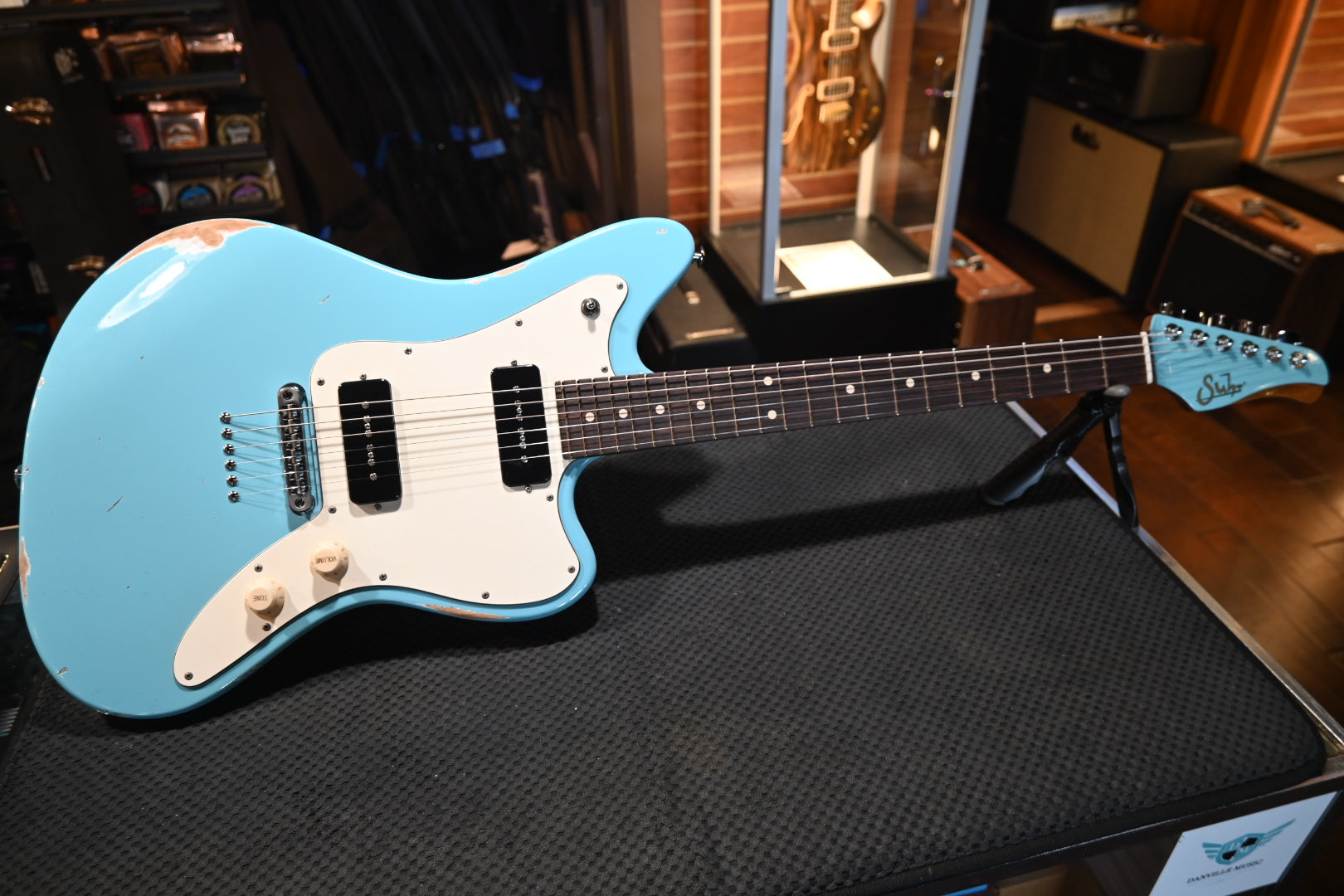 Suhr Custom Classic JM Antique - Daphne Blue Guitar #5075 - Danville Music