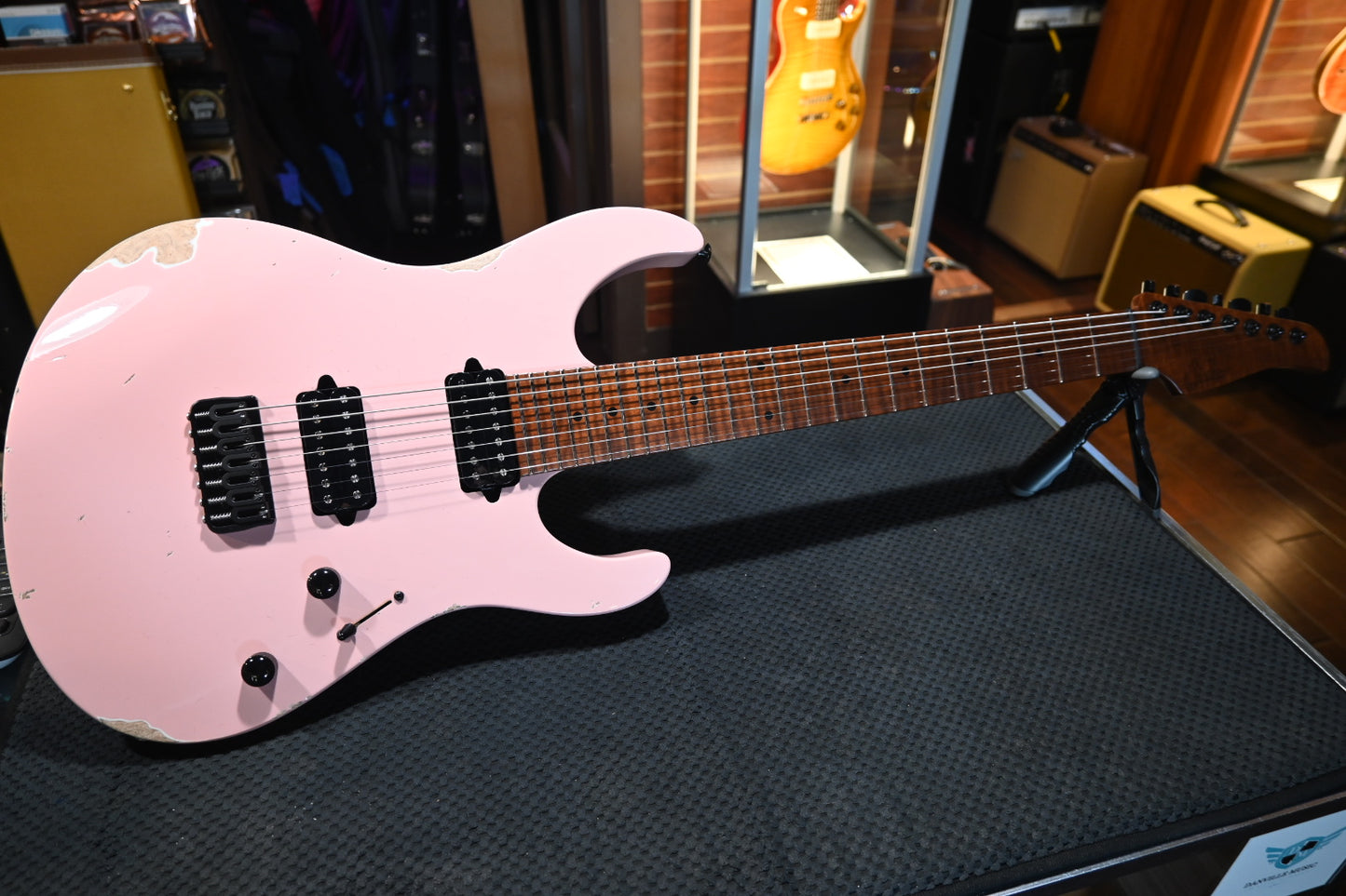 Suhr Custom Modern 7 Antique - Shell Pink Guitar #5078 - Danville Music