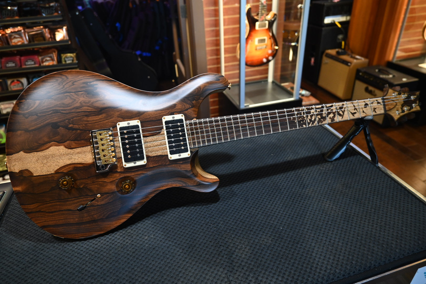 PRS Private Stock Custom 24 Ziricote Birds of a Feather Inlay - Natural Satin Guitar #9810 - Danville Music